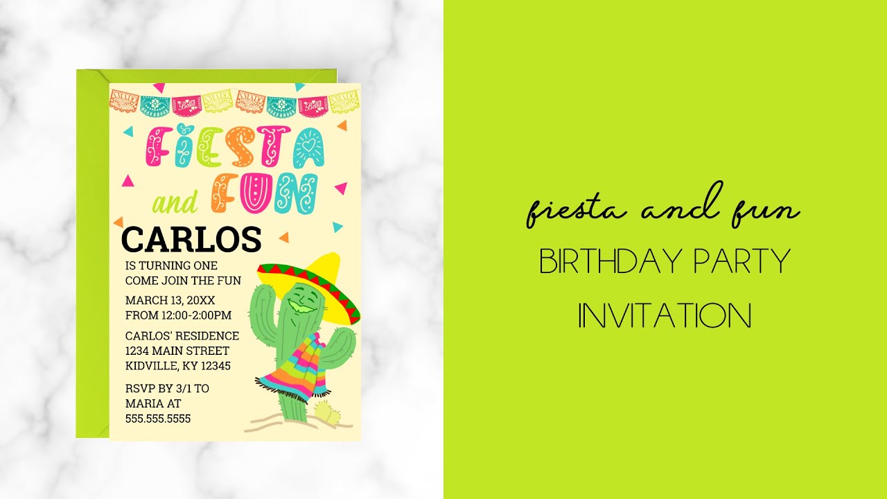 Fiesta and Fun Birthday Party Invitation