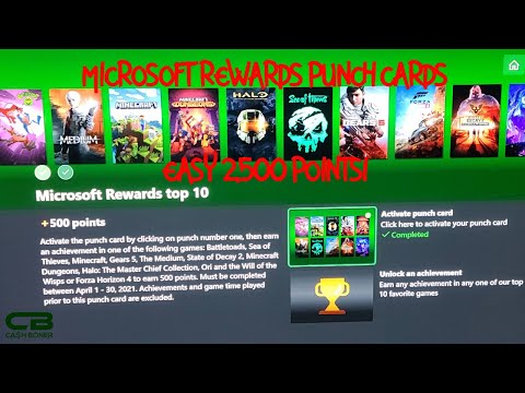 Microsoft Rewards Top 10 & April Monthly Bonus Round Punch Cards - Easy 2,500+ Points up for Grabs!
