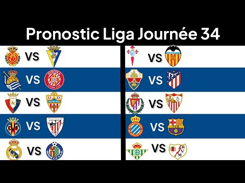 MES 10 PRONOSTICS Liga (JOURNÉE 34) || PRONOSTIC FOOT • Pronostic du jour
