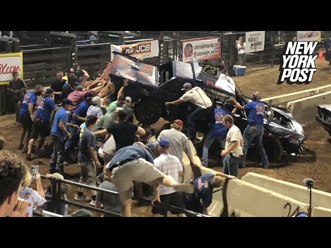 Crowd Rescues Man Crushed in Demolition Derby Accident | New York Post