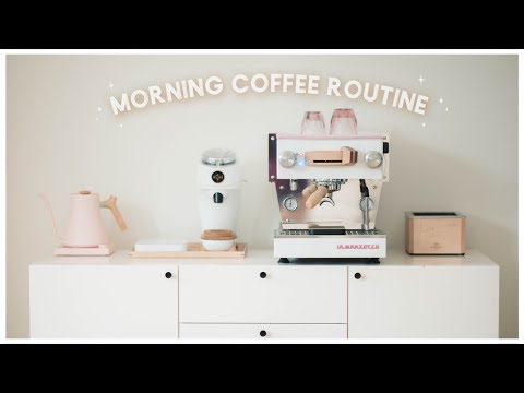 aesthetic morning coffee routine ✨ (upgraded pink home cafe)