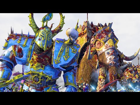Clash of Chaos and Barbarians - TZEENTCH vs NORSCA - TotalWar Warhammer cinematic battle