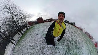 VR 360 #6 Walk Around My Home Town In the SNOW ! Dec 2017