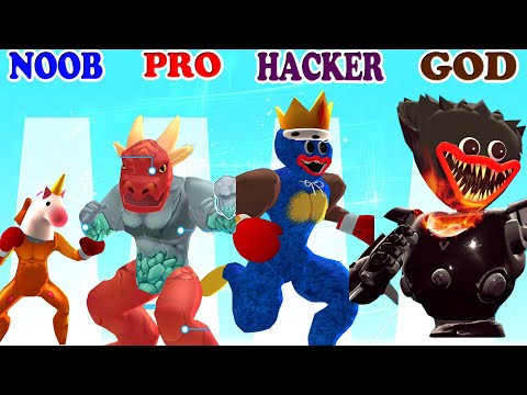NOOB vs PRO vs HACKER vs GOD in Monster Egg vs Frog Run Animal Evolution Gameplay - PikaName Game
