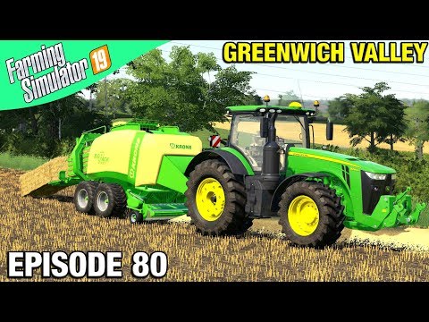 KRONE BIG PACK BALING Farming Simulator 19 Timelapse - Greenwich Valley FS19 Ep 80