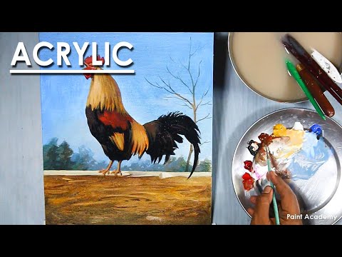Acrylic Painting : How to Paint A Rooster/Cock