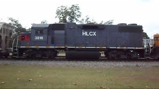 preview picture of video 'CSX & HLCX Power Move Folkston Georgia Train Viewing Platform'