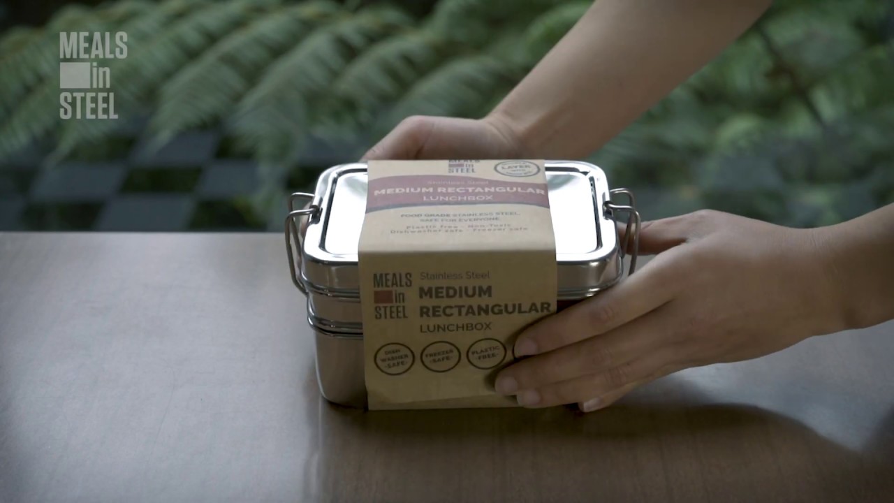 Medium Double Layer Rectangular Lunchbox with Snack Box