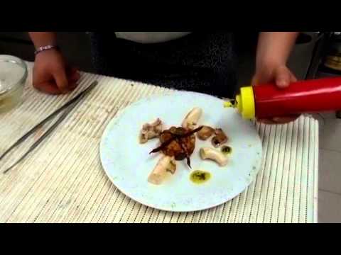 Cucine all'opera: Ristorante La Nicchia - Polpo cotto a bassa temperatura, con tortino di caponata