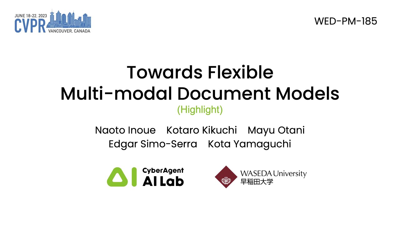 [CVPR2023 (highlight)] Towards Flexible Multi-modal Document Models