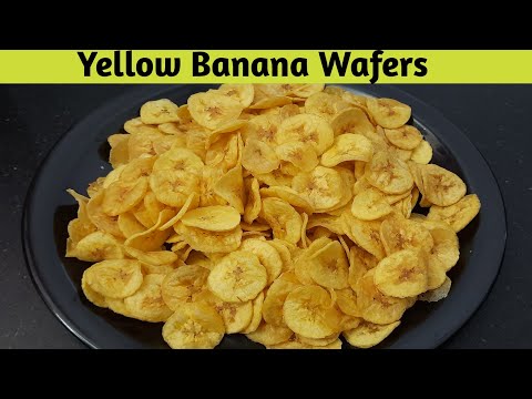 Yellow Banana Chips - Banana Wafers - How To Make Banana Chips - कुरकुरे केले के चिप्स