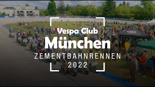 Vespa Zementbahn | Mit dem Rohrlenker beim Zementbahnrennen auf dem Velodrom in Darmstadt 2022