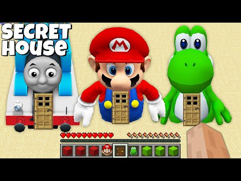 I FOUND SECRET THOMAS or MARIO or YOSHI HOUSE INSIDE in Minecraft Gameplay ! Coffin Meme