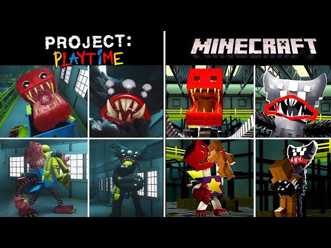 ALL NEW JUMPSCARES 1ST vs 3RD person - Minecraft VS Project Playtime
