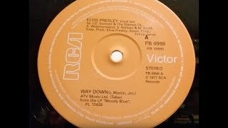 Way Down - Elvis Presley - RCA 10" 45rpm Vinyl Record - Dual 1215 Turntable