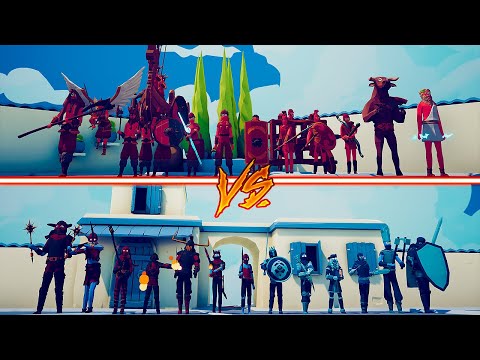 ICE AND FIRE TEAM vs VIKING + ANCIENT - Totally Accurate Battle Simulator | TABS