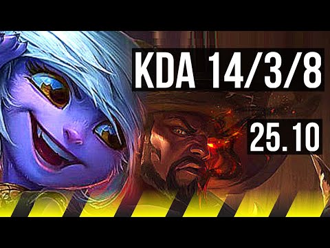 TRISTANA & Rakan vs LUCIAN & Alistar (ADC) | 14/3/8, 500+ games | KR Challenger | 25.10