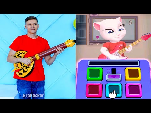 Imitate Angela Playing the Guitar - My Talking Angela 2 in Real Life