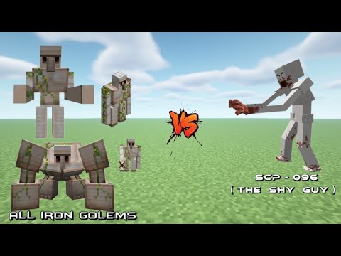 All Iron Golems TEAM VS. SCP - 096 (The Shy Guy) in MINECRAFT.  #minecraft  #versus  #mc