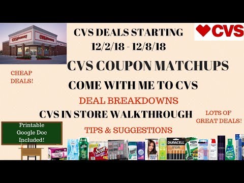 CVS Deals Starting 12/2/18|CVS Walkthrough Coupon Matchups|Come with me to CVS|Lots of Deals & Free! Video