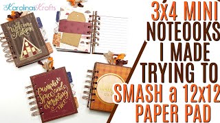 Fall Themed 3x4 Mini Notebook Journals trying to SMASH Colors of Autumn Paper Pad by Recollections