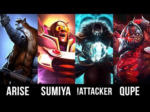 TOP-1 Pub Spammers Battle - Arise Magnus vs Sumiya Invoker vs !Attacker Kunkka vs Qupe Pudge - Dota2