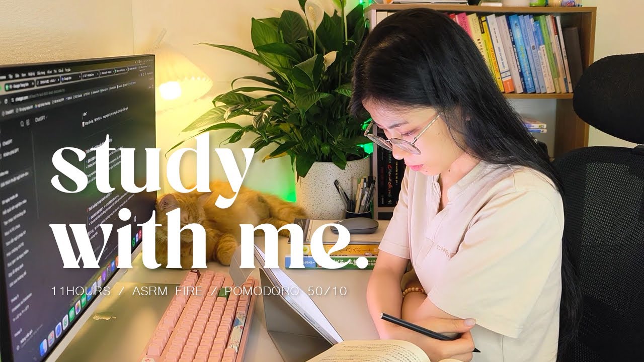 45/5 Pomodoro Study With Me | Warm Christmas Fireplace Ambience