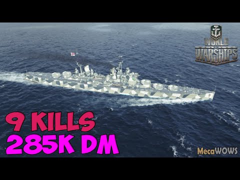 World of WarShips | Minotaur | 9 KILLS | 285K Damage - Replay Gameplay 4K 60 fps