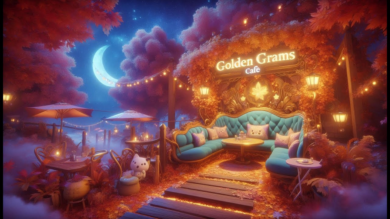 🍂 Autumn Nights at the Golden Grams Cafe | Lofi Background Music to Sleep/Relax/Study/Work 🍂