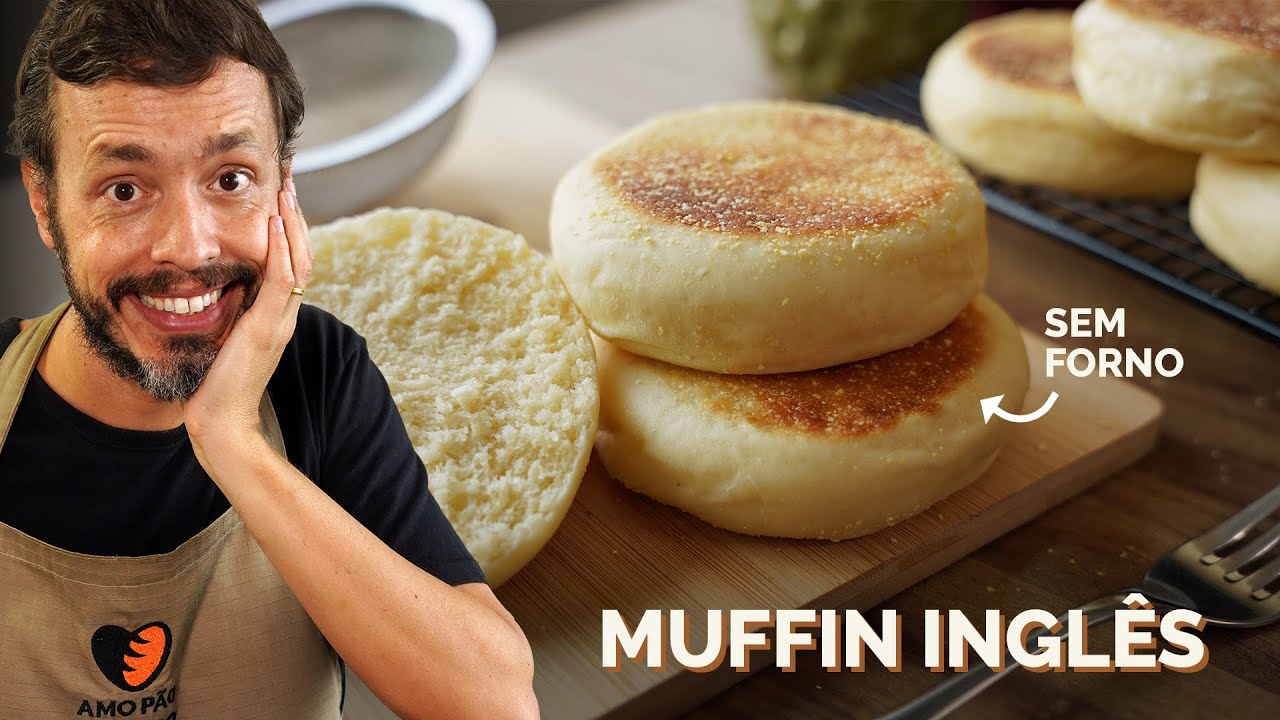 MUFFIN INGLÊS - Pão macio de café da manhã que não precisa de forno