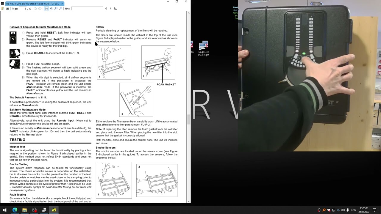 Connecting Faast lt 200 aspirating detector with pc, PipeIQ  software