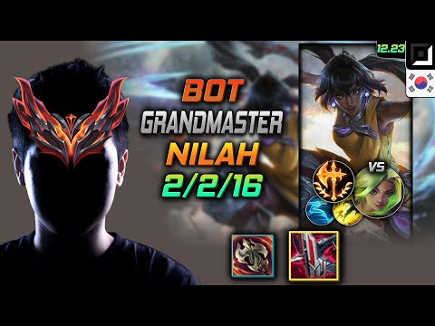 GrandMaster Bot Nilah Build Immortal Shieldbow Conqueror - Nilah Bot vs Zeri - LOL KR 12.23