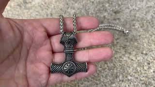 Ryðfrítt stál Thor hammer viking pendant hálsmen hágæða ódýrt verð heildsölu