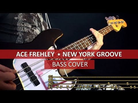Ace Frehley - New York Groove / bass cover / playalong with TAB