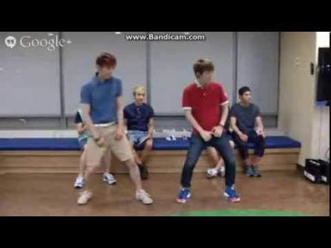 130710 Google+ Hangout Teen Top Changjo & Ricky duo dance ~