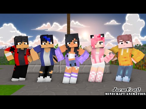 APHMAU FRIENDS DANCE CREW | CHICKEN WINGS MEME | ME TOO DANCE | GANGNAM STYLE - Minecraft Animation