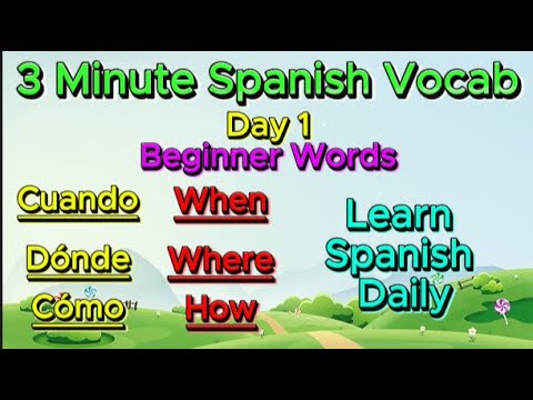3 Minute Spanish Vocab!!! Day 1