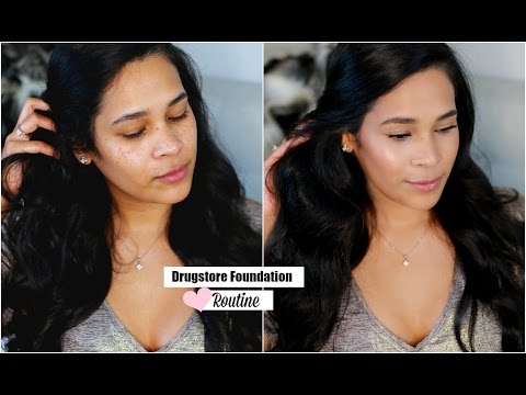 Drugstore Flawless Foundation Routine NON Cakey - Dry Skin & Freckles MissLizHeart Video