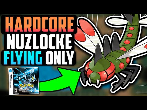 CAN I BEAT A POKÉMON BLACK 2 HARDCORE NUZLOCKE WITH ONLY FLYING TYPES!? (Pokémon Challenge)