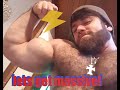 Hairy bodybuilder Trojanmachine69 Flexing arms & Pecs Eating my last meal before bed