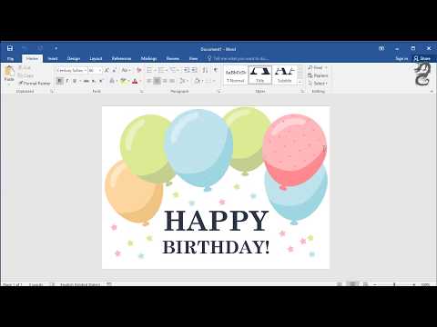 How to make a birthday card with  Word