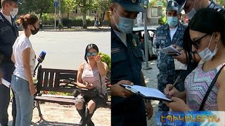 «Կարող ա ջարդեմ կամերան». դիմակ չկրող աղջիկը վեճի բռնվեց ոստիկանների և «Էպիկենտրոն»-ի լրագրողի հետ