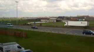 preview picture of video 'President Barack Obama on highway E17 visiting Waregem (Belgium)'