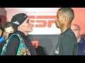 OSCAR VALDEZ STARES DOWN ROBSON CONCEICAO IN FIRST FACE OFF AFTER DRUG TEST CONTROVERSY