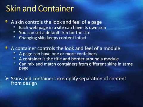 Introduction to DotnetNuke's concept's of modules, skins, layouts and panes (using PowerPoint)