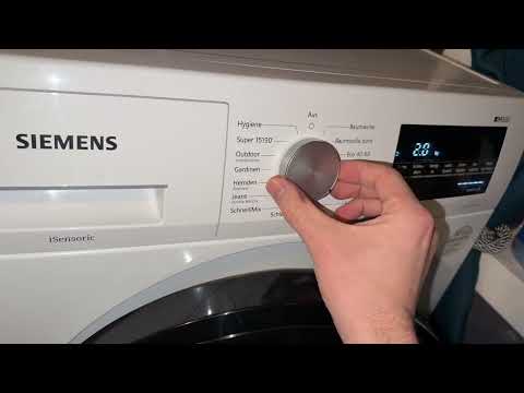 Washing programs and program settings of the Siemens IQ500 iSenSoric washing machine manual