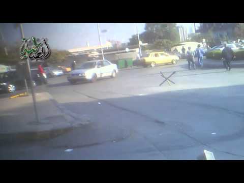 إغلاق الطريق وانتشار أمني لقوات النظام إثر قصف بقذائف الهاون على الميسات في مدينة دمشق