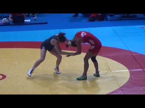 Jr World WFS - Leathers (USA) pin Krasanova (EST), 55 kg