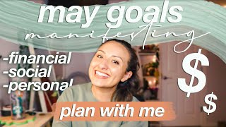 MAY GOALS 2021| manifest & plan with me, financial + personal goals
