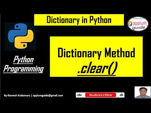 Python Dictionary 1 Clear Method